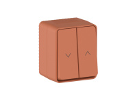 Выключатель для жалюзи 2-клавишный Systeme Electric AtlasDesign PROFI IP54 О/У, сх.4, 10А, ТЕРРАКОТОВЫЙ ATN547019