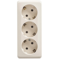 Розетка тройная с заземлением 16А Systeme Electric Etude, кремовый PA16-011K