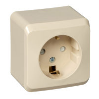 Розетка с заземлением со шторками 16А Systeme Electric Etude, кремовый PA16-004K