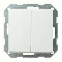Выключатель двухклавишный GIRA пластик белый глянцевый 010500 | 0295112