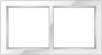 Двухпостовая рамка (2 поста) горизонтальная CGSS цв. белый PL-P102-WCG