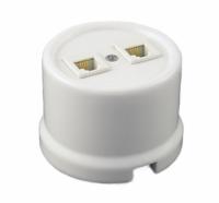 Розетка телефонная Bironi Белый B1-301-01