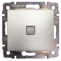Выключатель одноклавишный с подсветкой 770110 Legrand Valena цвет алюминий