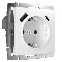 Розетка с заземлением, шторками и USB тип A+C белый Werkel  W1171701