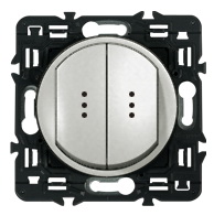 Выключатель 2 клавишный с подсв. 10АХ Legrand Celiane 67002х2 | 67684х2 | 68304 | 80251