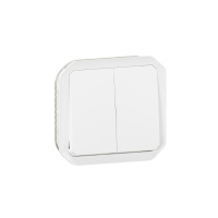 Переключатель 2-клавишный Legrand Plexo 55 открытый монтаж белый 069625L