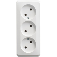 Розетка тройная без заземления 16А Systeme Electric Etude, БЕЛЫЙ PA16-009B