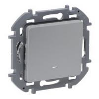 Выключатель 1-клав с подсветкой алюминий Inspiria 673612