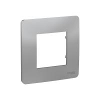 Рамка 1-постовая Unica Studio Schneider Electric алюминий NU200230