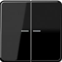 Выключатель двухклавишный с подсветкой Jung CD500 505U5+CD595KO5SW