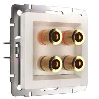 Акустическая розетка перламутровый рифленый Werkel Встраиваемые механизмы перламутровый рифленый WL13-AUDIOx4