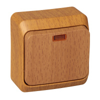 Выключатель 1-клавишный с подсветкой Systeme Electric Etude, бук BA10-005T