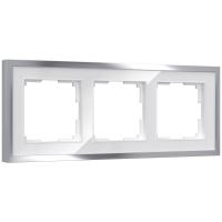 Рамка из металла на 3 поста Baguette белый/серебро Werkel Baguette белый/серебро W0032850