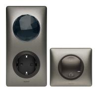 Celiane стартовый пакет: шлюз WiFi + умная розетка + главный беспроводной выключатель "Я дома/Я вне дома" цвет графит