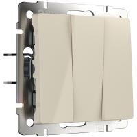Выключатель трехклавишный слоновая кость Werkel Встраиваемые механизмы слоновая кость W1130003