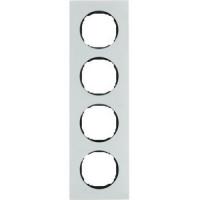 Рамка четырехместная плоская полярная белизна стекло 10132609 Berker R8