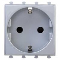 Розетка 220v c/з и шторками сталь DKC Avanti 4404002