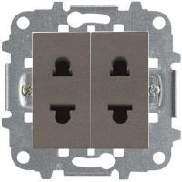 Розетка двойная б/з антрацит ABB Zenit 2CLA213501N1801x2|2CLA227190N1001