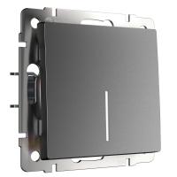 Выключатель одноклавишный проходной с подсветкой графит матовый Werkel Встраиваемые механизмы графит матовый W1112164