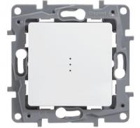 Выключатель 1-клав с подсветкой белый Etika 672203