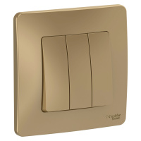 Трехклавишный выключатель скрытой установки 10А 250В Systeme Electric Blanca BLNVS100504, Титан