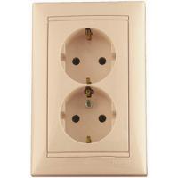Розетка двойная в один подрозетник 774370 Legrand Valena цвет бежевый