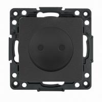 Розетка со шторками б/з черная EKF EZR10-022-10