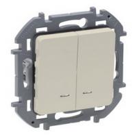 Выключатель 2-клав с подсветкой бежевый Inspiria 673631