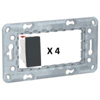 Выключатель четырехклавишный цвет антрацит NU310154x4 + NU7104 Schneider Unica New