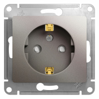 Розетка с заземлением со шторками 16А 250В механизм Systeme Electric Glossa, платина GSL001245