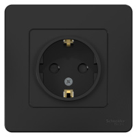 Розетка скрытой установки с заземляющим контактом и шторками 16A 250В Systeme Electric Blanca BLNRS001116, Антрацит