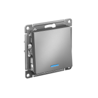 Выключатель 1-клавишный Systeme Electric AtlasDesign с подсветкой, сх.6а, 10АХ, мех., быстрозажим. клем., СТАЛЬ ATN000963S