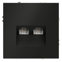 Розетка компьютерная двойная RJ45+RJ45 кат.6 Voltum S70 черный матовый Soft touch пластик (VLS060208)