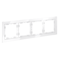 Рамка стеклянная на 4 поста Voltum S70 стекло/пластик белая глянцевая (VLS110401)