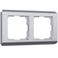 Рамка из пластика на 2 поста Stream серебряный Werkel Stream серебряный W0022106