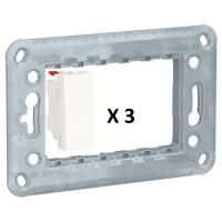 Выключатель трехклавишный белого цвета NU310118x3 + NU7103 Schneider Unica New