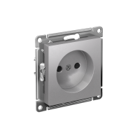 Розетка Systeme Electric AtlasDesign без заземления со шторками, 16А, мех., быстрозажим. клем., АЛЮМИНИЙ ATN000349S