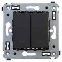 Проходной 2-клав. черный матовый DKC Avanti 4412114