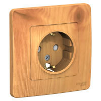 Розетка скрытой установки с заземляющим контактом и шторками 16A 250В Systeme Electric Blanca BLNRS001115, Ясень