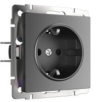 Розетка с заземлением и шторками графит матовый Werkel Встраиваемые механизмы графит матовый W1171164