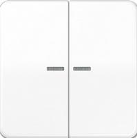 Выключатель двухклавишный с подсветкой Jung CD500 505U5+CD595KO5WW