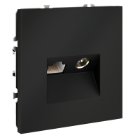 Розетка телевизионная TV+RJ45 кат. 6 Voltum S70 пластик графит Soft touch (VLS060707)