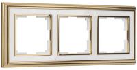 Рамка 3 местная золото - белая металл Palacio Werkel W0031329
