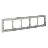 Рамка стеклянная на 5 постов Voltum S70 стекло/пластик сталь глянцевая (VLS110505)