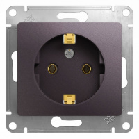 Розетка с заземлением 16А 250В механизм Systeme Electric (Schneider Electric) Glossa, сиреневый туман GSL001443