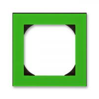 Рамка 1 постовая 55х55 ABB Levit зеленый - дымчатый чёрный 2CHH015510A4067