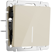 Выключатель одноклавишный с подсветкой Werkel акрил айвори самозажимного типа (W1110143)