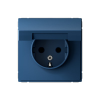Розетка с заземлением со шторками с крышкой, 16А, IP20 Systeme Electric ArtGallery, аквамарин GAL001146