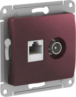 Розетка двойная ТВ + компьютерная RJ45 Systeme Electric (Schneider Electric) Glossa, баклажановый GSL001189