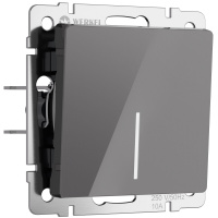 Выключатель одноклавишный с подсветкой Werkel акрил графит самозажимного типа (W1110144)